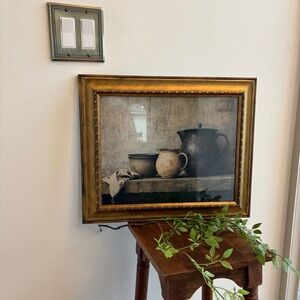Rustic Still Life Framed Wall Art in Gold Frame